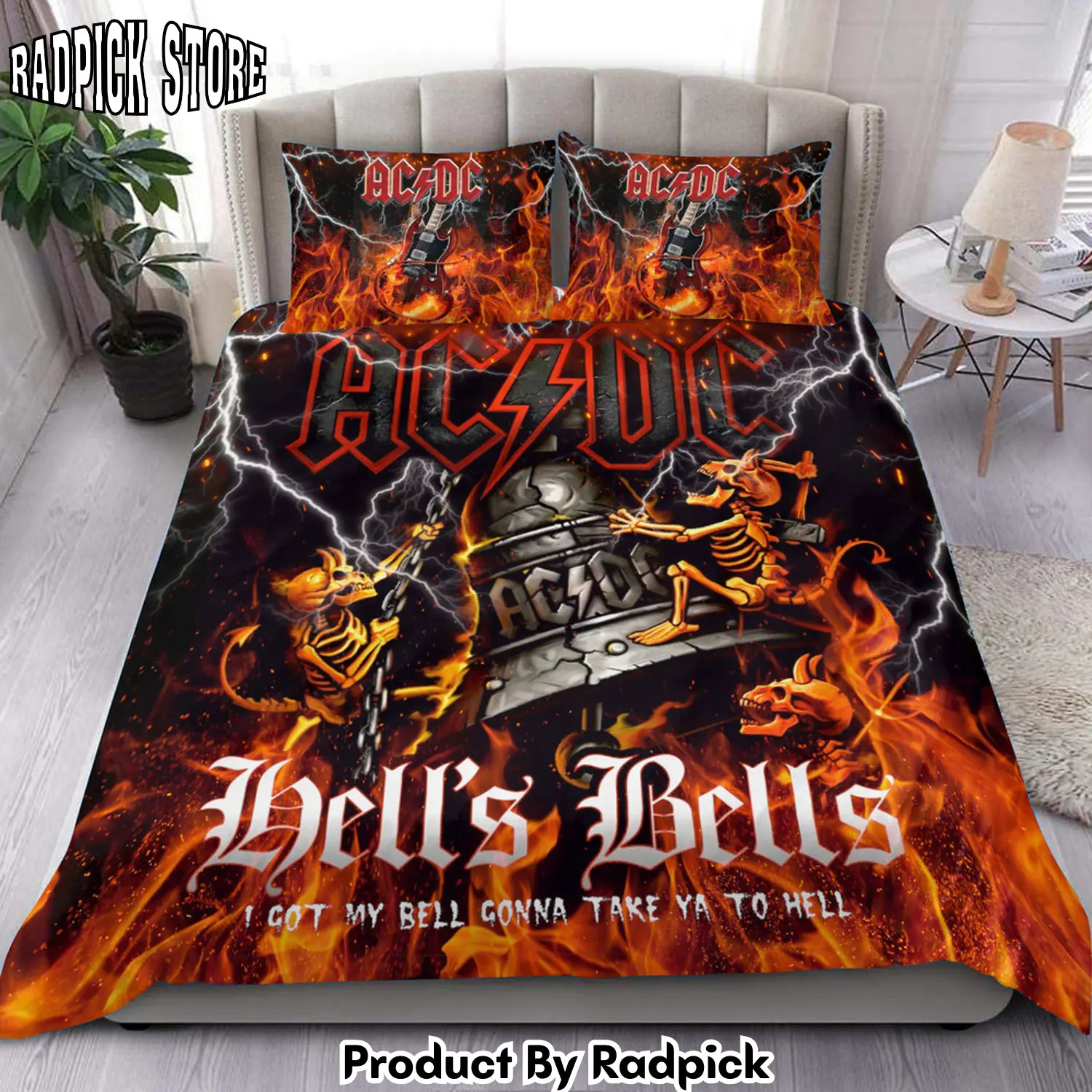 Radpick ac fire all over printed bedding set q230501 rp3278911